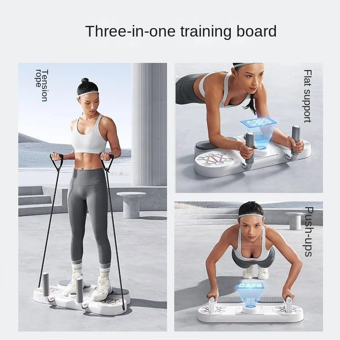 Fitness Push Up Board - Push Up Bar, Plank System, Resistance Bands Electronic Time Counting for Strength Training at Home - Gear Elevation