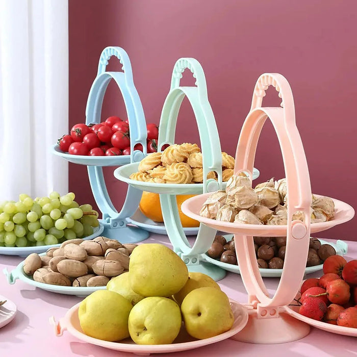 Foldable Fruit Plate - Creative Fruit Tray Dessert Display Rack Folding - Gear Elevation