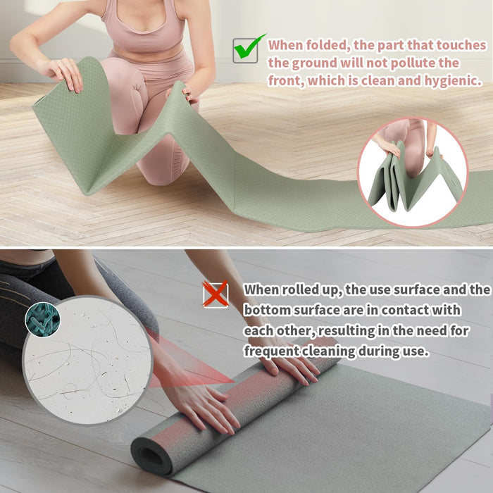 Foldable Yoga Mat - Thick Travel Yoga Mat for Yoga, Pilates, Meditation and Floor Workouts - Gear Elevation