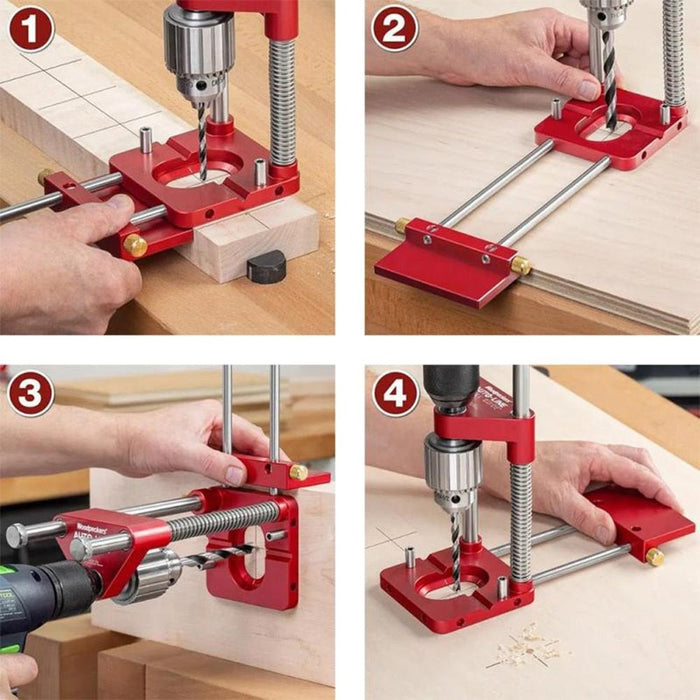Freely Adjustable Drilling Locator - Woodworking Drilling Template Guide Tool Home - Gear Elevation