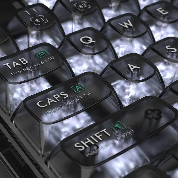 Fully Customizable RGB Aesthetic Mechanical Keyboard - Transparent Black Crystal Design - Gear Elevation