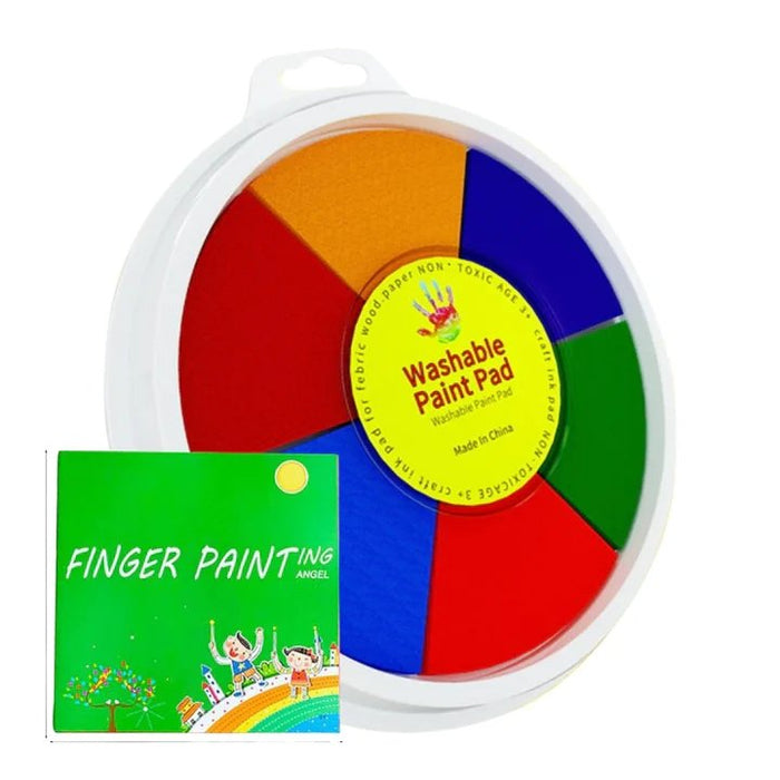 Funny Finger Painting Kit - 6/12 Colors Kids Washable Paint Set, Non Toxic and Safe Ink Pads - Gear Elevation