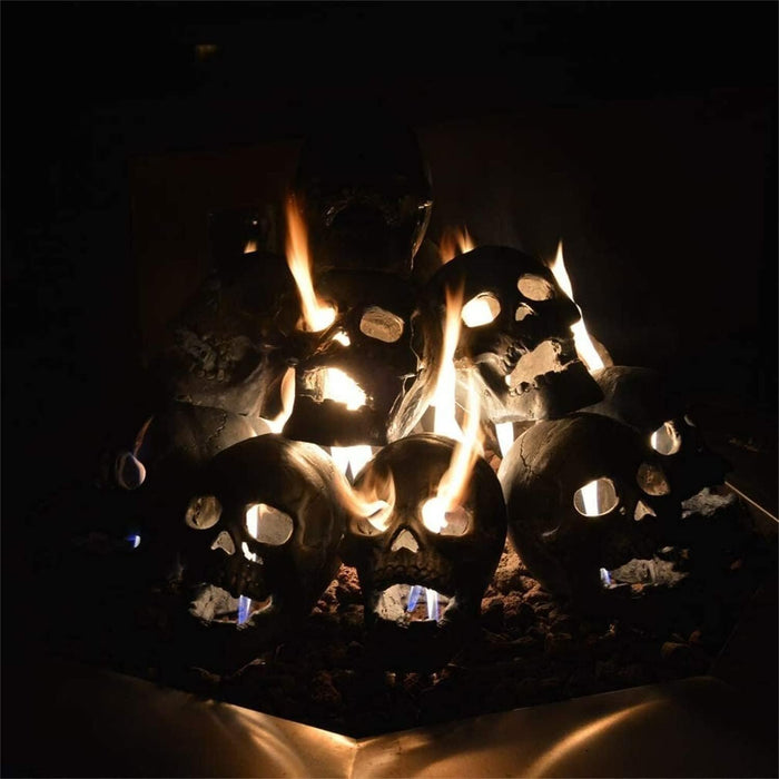 Halloween Fire Pit Skulls - Reusable Ceramic Skull Bonfire - Gear Elevation