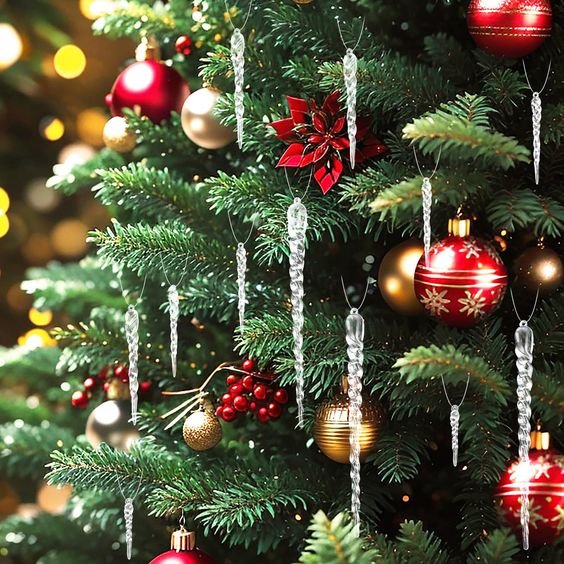 Hanging Christmas Icicle Ornaments - Christmas Tree Hanging Icicle Ornaments Bundle - Gear Elevation