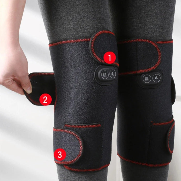Heated Knee Wrap Massager - Support Brace Infrared Heating Therapy for Knee Pain Relief - Gear Elevation