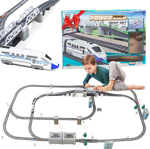 High Speed Train Model Railway Track - Bullet Train with Tracks, Sound & Light - Gear Elevation