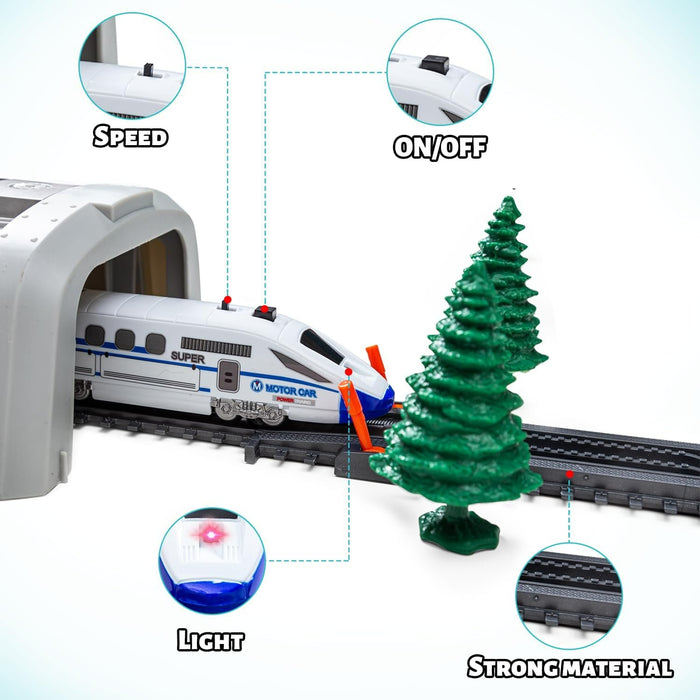High Speed Train Model Railway Track - Bullet Train with Tracks, Sound & Light - Gear Elevation