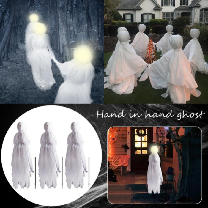 Holding Hands Ghost for Halloween Decoration - Creepy Doll Decoration Garden Stakes - Gear Elevation