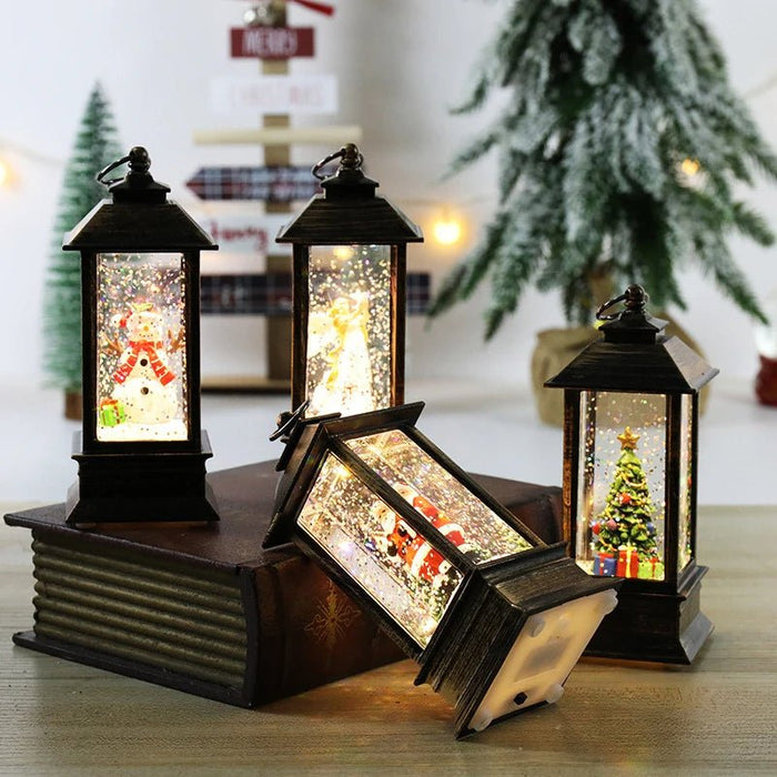 Holiday Lantern - Christmas Snow Globe Vintage Lantern Suitable for Party, Wedding, Indoor, Outdoor and Patio - Gear Elevation