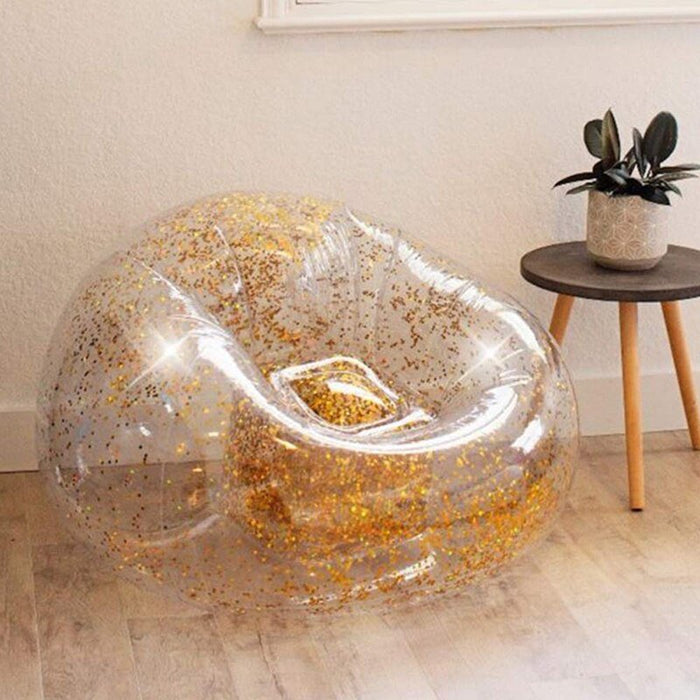 Inflatable Glitter Chair - Beanbag Chair for Living Room, Kids Room, Game Rooms, Outdoors or Indoors - Gear Elevation