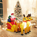 Inflatable Santa Claus Christmas Decor - Inflatable Santa on Sleigh with Reindeer Holiday Decoration - Gear Elevation