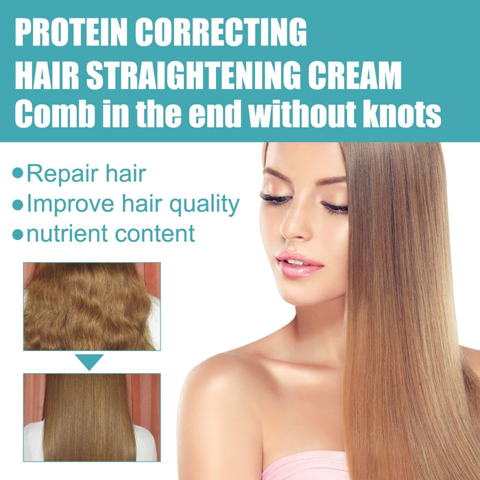 Keratin Hair Straightening Cream Professional Treatment - Protein Correction Cream Faster Smoothing for Any Types of Hair - Gear Elevation