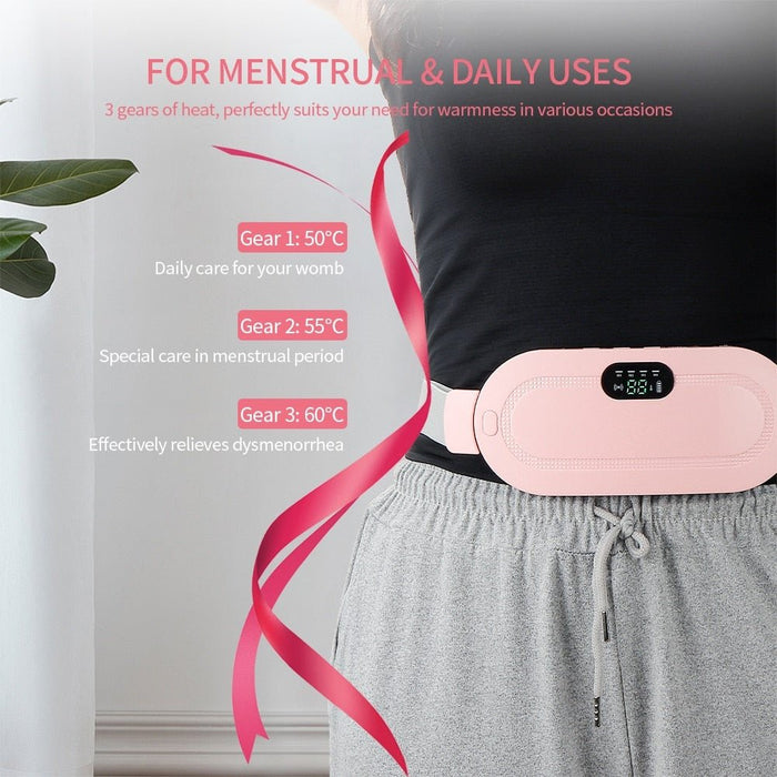 Lady Menstrual Heating Pad Warm Palace Belt Relieve Menstrual Pain Hot Compress Massager Uterus Cold Dysmenorrhea Relieving Belt - Gear Elevation