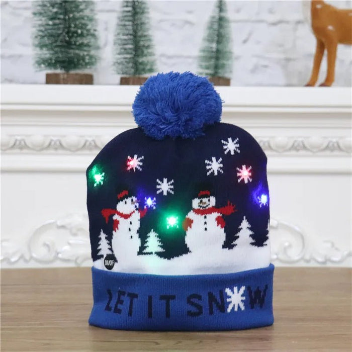 LED Christmas Beanie - Unisex Knitted Beanie for Christmas and New Year - Gear Elevation
