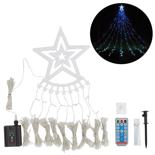 Led Five-Pointed Star Waterfall Mountable Christmas Tree Light for Yard Outdoor Deco - Gear Elevation