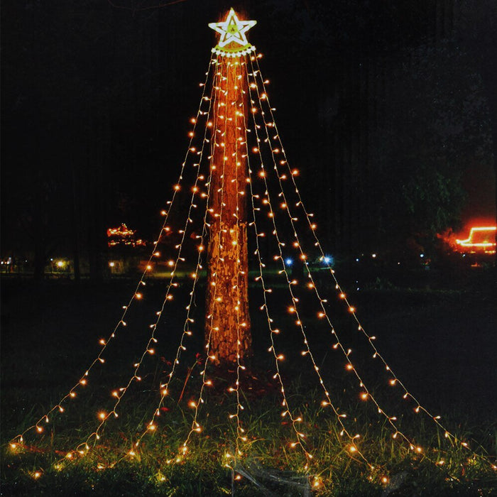 Led Five-Pointed Star Waterfall Mountable Christmas Tree Light for Yard Outdoor Deco - Gear Elevation