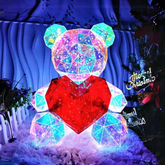 Led Light Up Teddy Bear - Gorgeous Shining LED Teddy Bear Holding a Red Heart - Gear Elevation