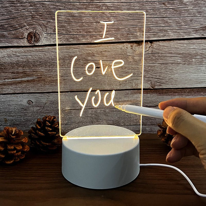 LED Note Board Night Lamp, Creative Message Board for Home, Bedroom, Child Room Decor - Gear Elevation