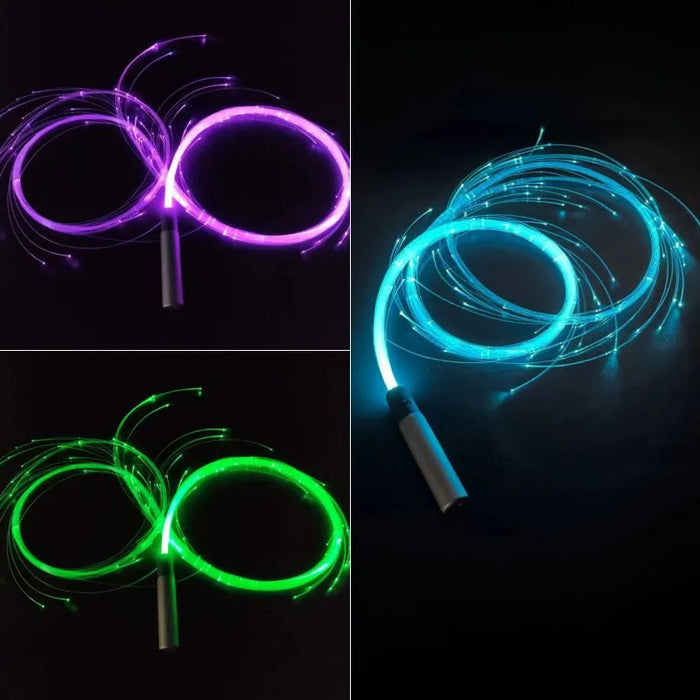 LED Rechargeable Light Whip - Fiber Optic Glowing Light Whips for Dancing - Gear Elevation
