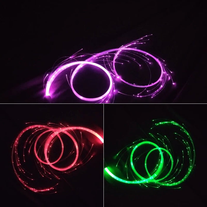 LED Rechargeable Light Whip - Fiber Optic Glowing Light Whips for Dancing - Gear Elevation