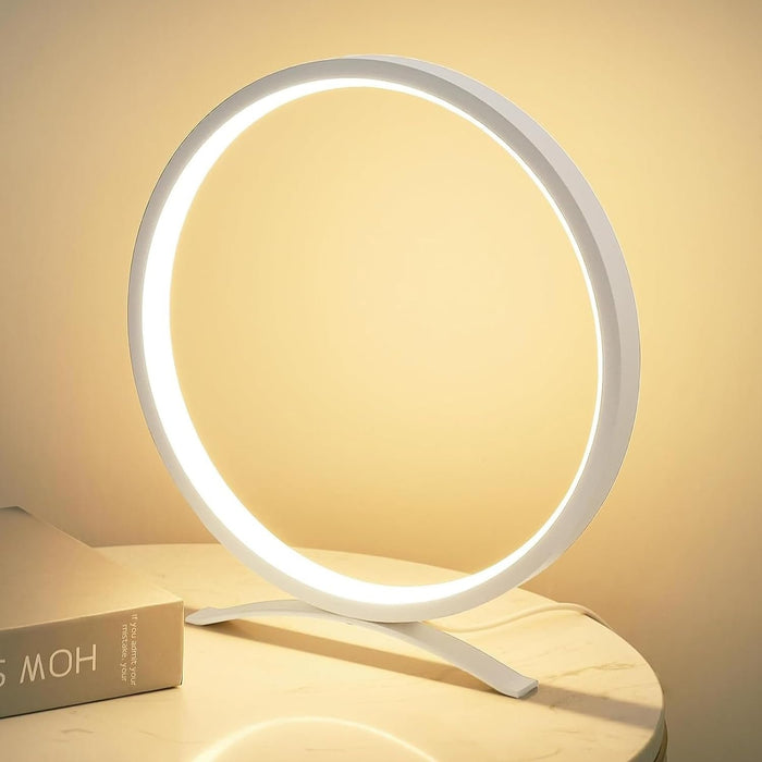 LED Touch Table Lamp - Modern Minimalist Round Table Lamp - Gear Elevation