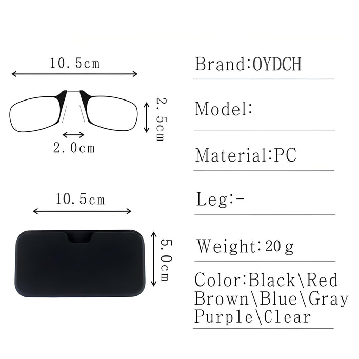 Legless Clamp Nose Retractable Reading Glasses for Men and Women, Portable Ultra-thin Glasses - Gear Elevation