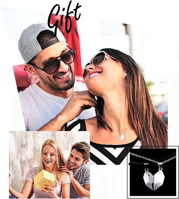 Magnetic Couple Necklace - Two Souls One Heart Pendant Necklaces for Couple - Gear Elevation