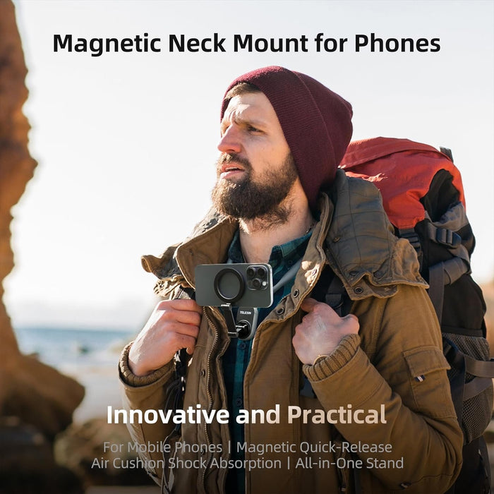 Magnetic Neck Mount For Phones - Neck Cell Phone Holder POV/Vlog Selfie Mount Hand Free Phone Neck Holder - Gear Elevation