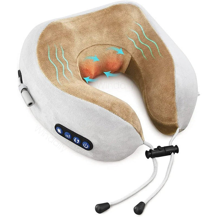 Massaging Neck Pillow - Pillow Portable Heated Massage Ideal for Travel, Relaxation and Office, U Shaped Pillow For Shoulder, Cervical Pain Relief Fatigue - Gear Elevation