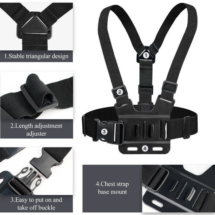 Mobile Phone Chest Mount Harness Strap Holder, Head Mount, Chest Mount - Gear Elevation