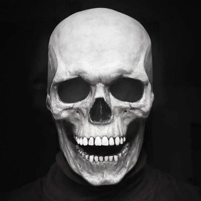 Movable Jaw Realistic Full Head Skull Mask - Human Skeleton Mask for Halloween Party - Gear Elevation
