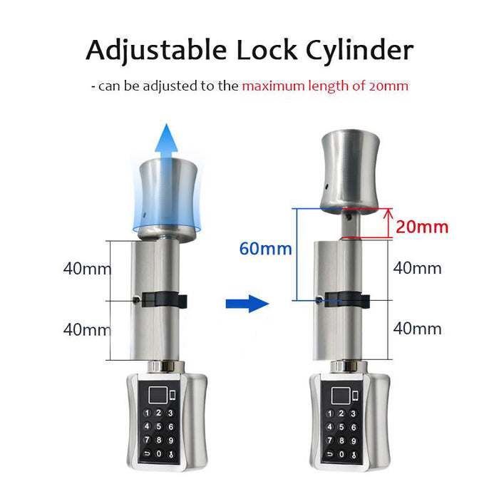 Multifunktionellt Biometrisk Cylinder Smart Dörrlås