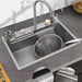 Multifunction Sink - 304 Stainless Steel Waterfall Sink Bowl With Cup Washer Workstation - Gear Elevation