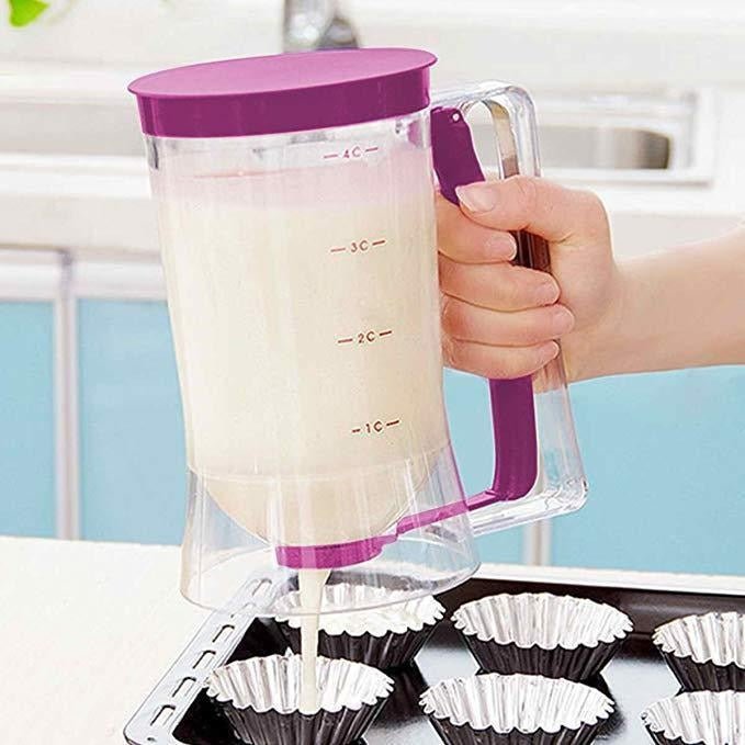 Pancake Batter Dispenser - 900ML Dispenser Perfect for Pancakes, Cupcake, Waffle, Muffin Mix, Crepe & Cake - Gear Elevation