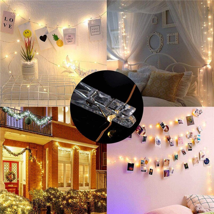 Photo String Lights with Photo Clip - Fairy Garland DIY Deco for Outdoor, Wedding - Gear Elevation