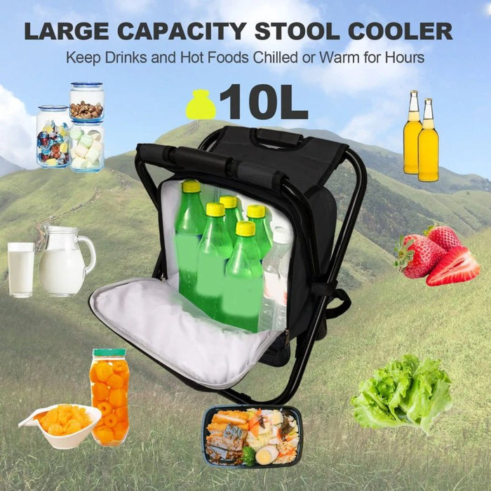 Portable Cooler Bag Chair - 3 in 1 Camping Stool for Travel, Beach, Hiking, Picnic - Gear Elevation