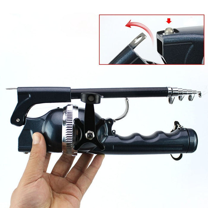 Portable Folding Fishing Rod Telescopic Stainless Steel - Built-in Fishing Reel 80m Line Travel Portable Lure - Gear Elevation