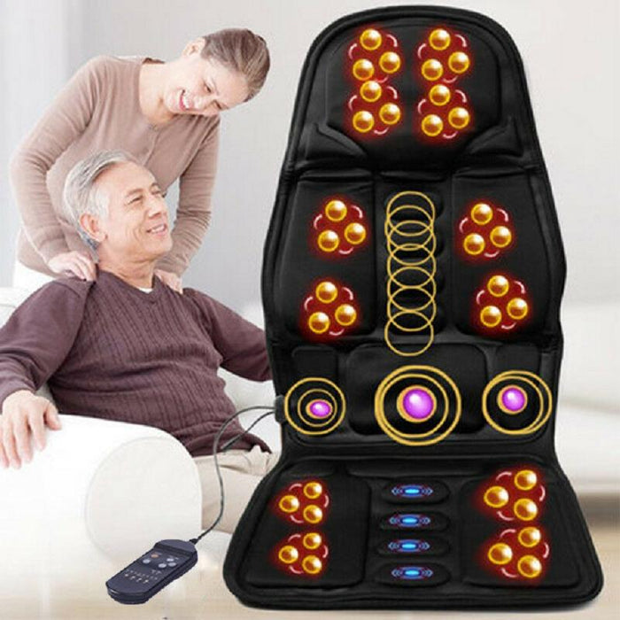 Portable Heated Vibrating Back Massager - Massage Chair Pad for Home Office Use - Gear Elevation