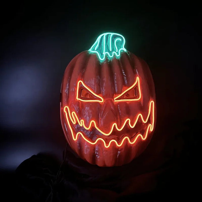 Pumpkin LED Purge Halloween Mask - Light Up Pumpkin Mask for Halloween Festival, Party and Cosplay Costume - Gear Elevation