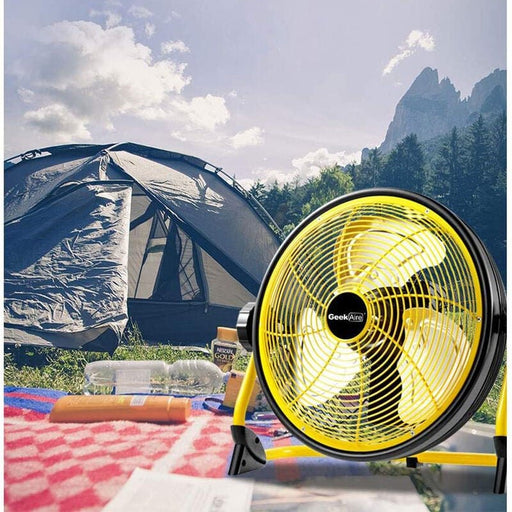 Rechargeable Outdoor High Velocity Fan - Industrial Battery Stand Fan - Gear Elevation