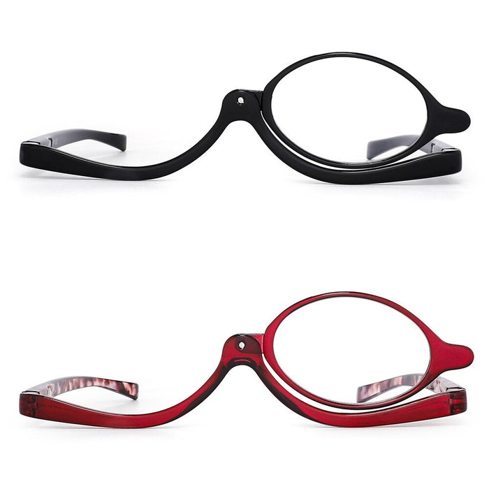 Rotating Makeup Reading Glasses - Magnifying Flip Down Cosmetic Readers for Women - Gear Elevation