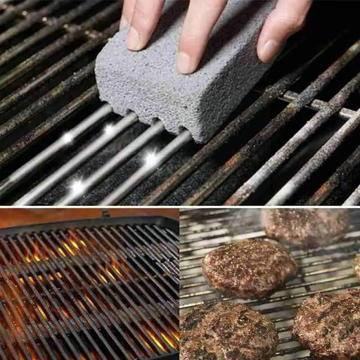 Safe and Easy Grill Cleaning Block - Barbeque Grill Cleaning Brick Block Barbecue Cleaning Stain Cleaner Grease Tools Stone - Gear Elevation