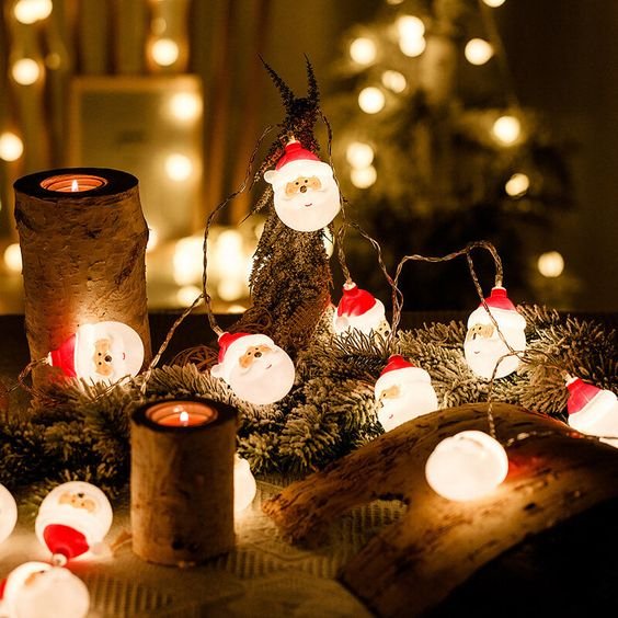 Santa Lights LED Christmas Decoration - Santa Head String Lights for Christmas, Holidays and Party Decoration - Gear Elevation