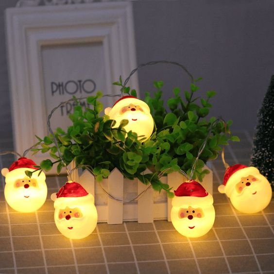 Santa Lights LED Christmas Decoration - Santa Head String Lights for Christmas, Holidays and Party Decoration - Gear Elevation