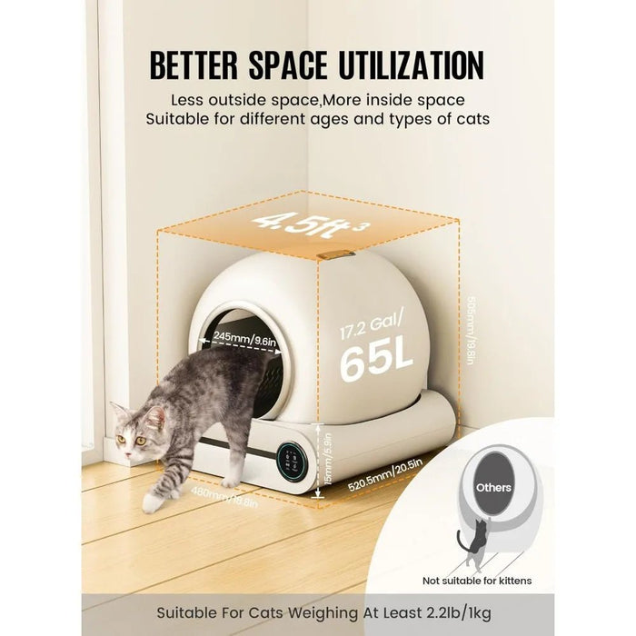 Self Cleaning Cat Litter Box - Automatic Smart Cat Litter Box Self Cleaning - Gear Elevation