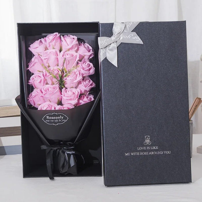 Simulated Rose Soap Flower Gift Box - Suitable For Valentine's Day, Confessions, Weddings, Birthday Gifts For Girlfriend - Gear Elevation