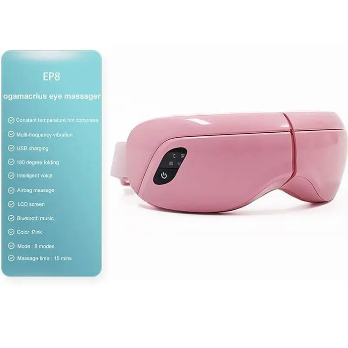 Smart Massager Eyes Glasses - Rechargeable Bluetooth Music Heated Eye Mask Massager - Gear Elevation