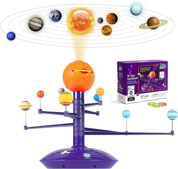 Solar System Planetary Model 8 Planets - 3D Astronomical Apparatus To Teach Children Science Stem Toys - Gear Elevation