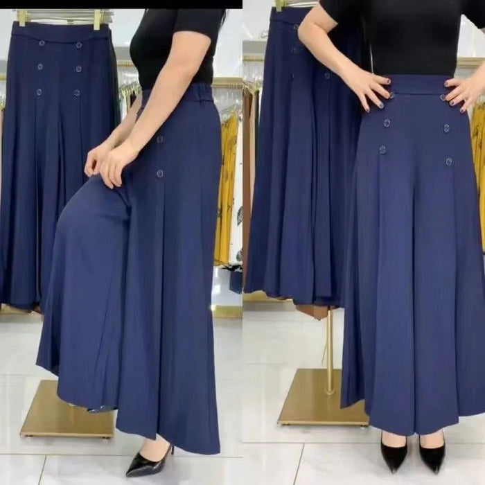 Stylish Pleated Wide-leg Pants - High Waist Cool and Slim Fit Skirt Pants Korean Baggy Vintage Casual Trousers - Gear Elevation
