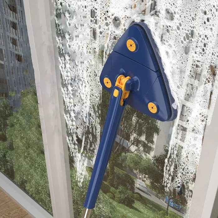 Telescopic Triangle Mop - 360° Rotatable Adjustable Cleaning Mop Extendable with Long Handle Hand - Gear Elevation